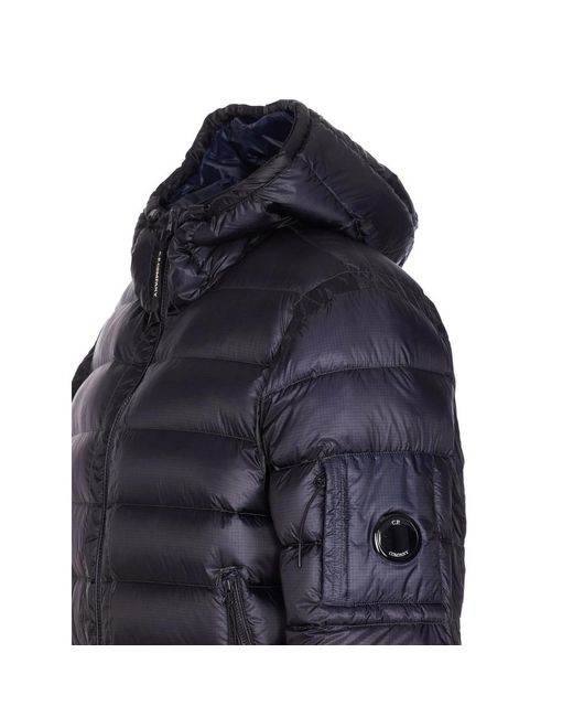 C P Company Blue C. P. Company Hooded Padded Coat for men