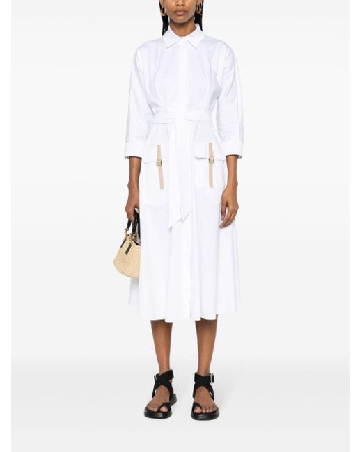 Max Mara White Sibari Midi Shirt Dress