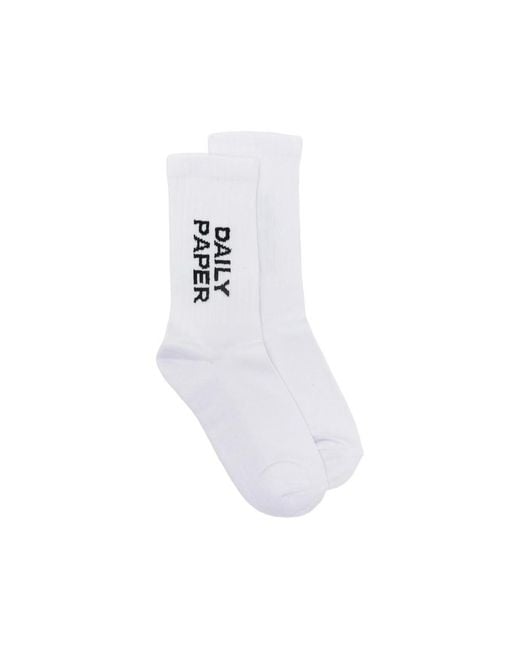 Daily Paper White Logo-Print Socks for men