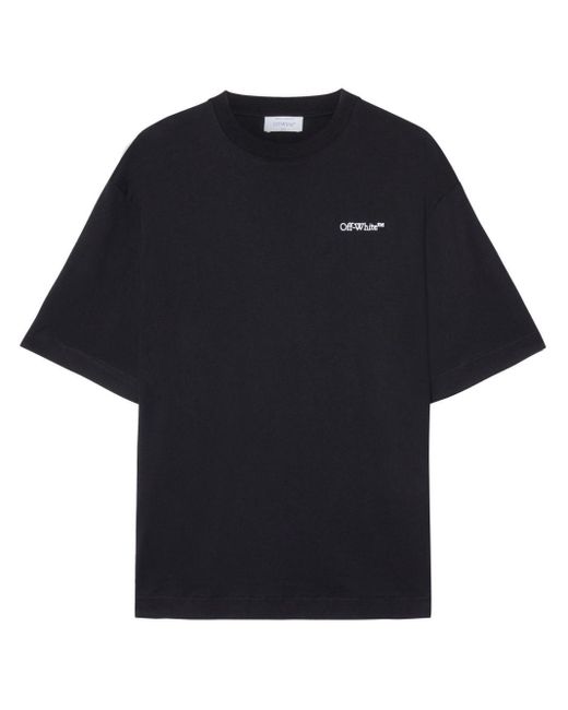 Off-White c/o Virgil Abloh Black Tattoo Arrow-Embroidery Cotton T-Shirt for men