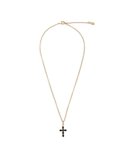 Dolce & Gabbana Metallic Cross Charm Chain Necklace
