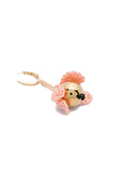 LaDoubleJ Pink Bouquet Drop Crochet-Flower Drop Earrings
