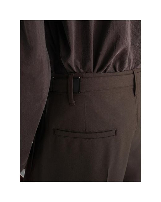 Lemaire Brown Single-Pleat Tailored Pants for men
