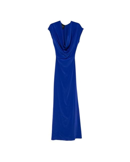 Stephane Rolland Blue Crepe Gown