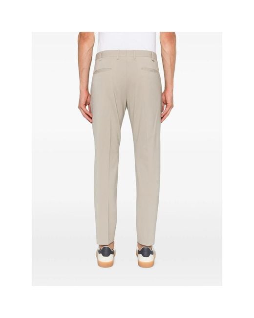 PT Torino Natural Pressed-Crease Tailored Trousers for men