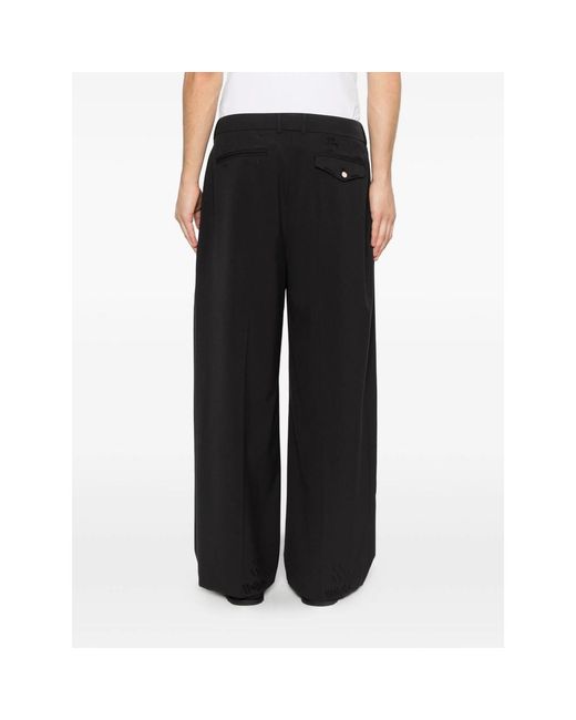 THESTROY Black Flat-Front Trousers