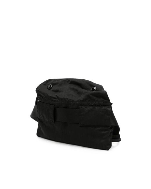 C P Company Black Belt Bags for men