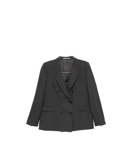 Tagliatore Black Double-Breasted Peak-Lapels Suit