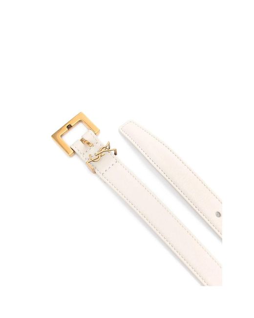 Saint Laurent White Belts