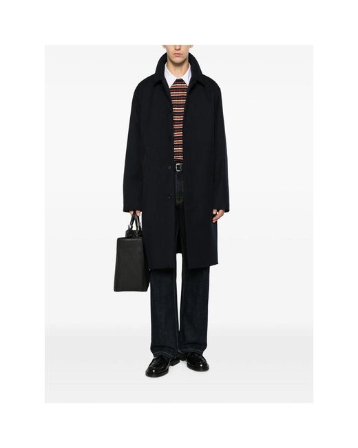 A.P.C. Black A. P.C. Concealed-Button Coat for men