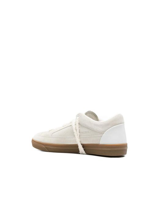 Santha White Love Cut Paneled Sneakers for men