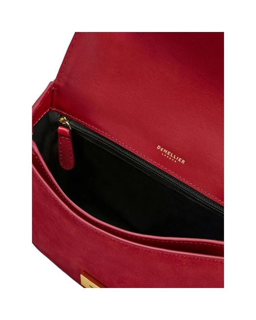 DeMellier London Red The Vancouver Suede Cross Body Bag