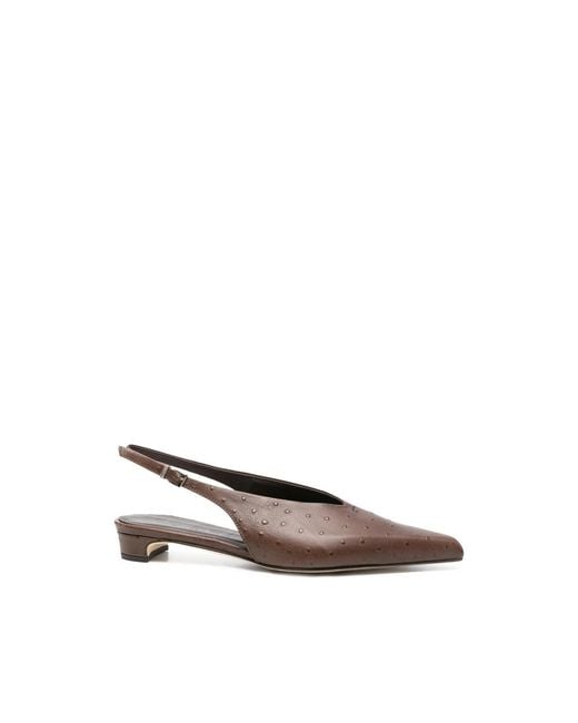 Poeve Brown Pointed Slingback Pumps