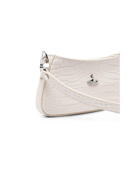 Vivienne Westwood Natural Orb Croc-Effect Shoulder Bag