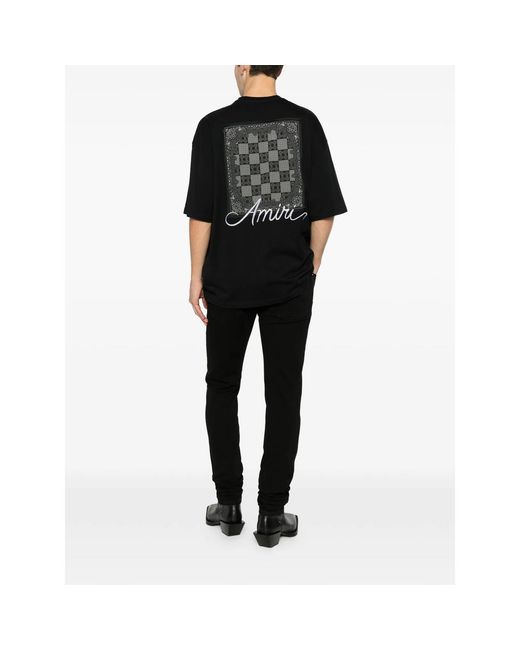 Amiri Black T-Shirt Bandana-Print for men