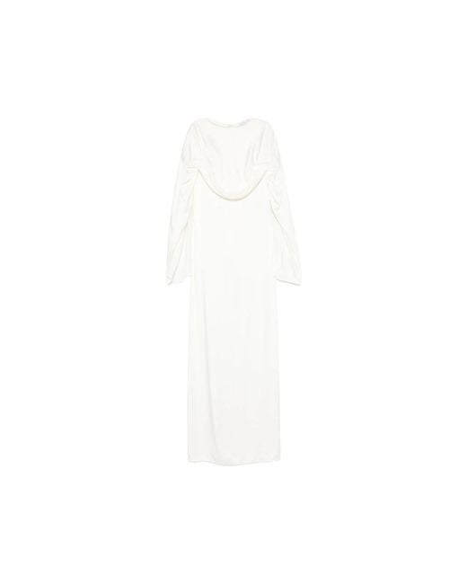 Stella McCartney White Draped Cape-Style Dress