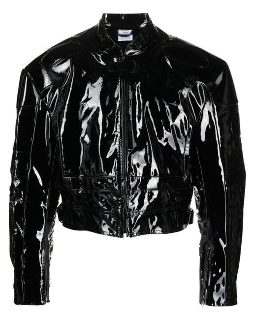 Vetements Black X Kawasaki Patent Leather Jacket