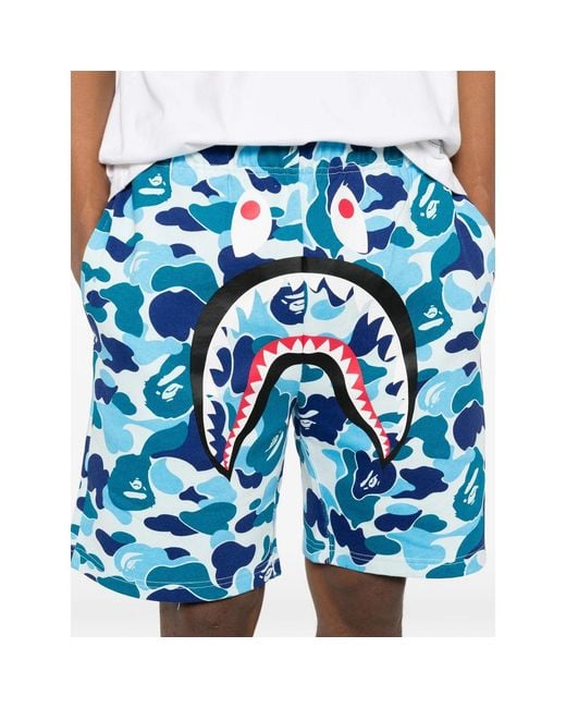 A Bathing Ape Blue Track Shorts for men