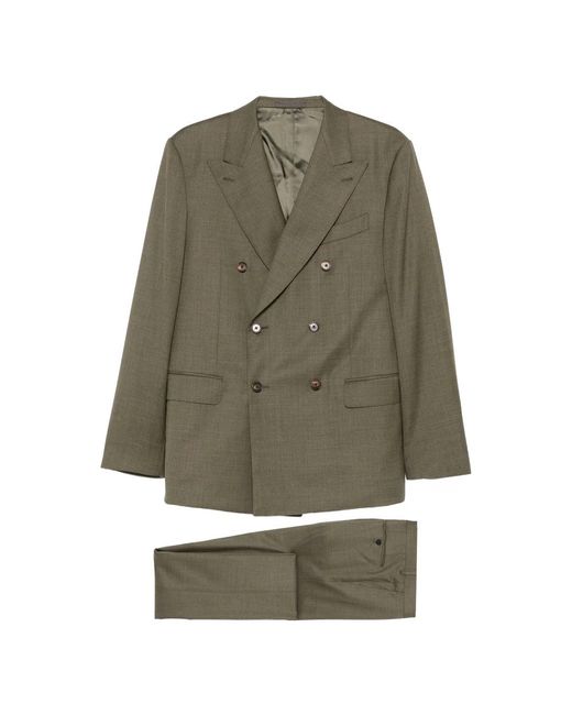 Caruso Green Double-Breasted Suit for men