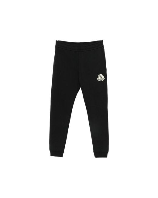 Moncler Black Logo-Patch Track Pants for men
