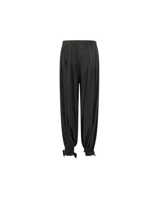 ANDAMANE Black Noor Tied-Cuff Trousers
