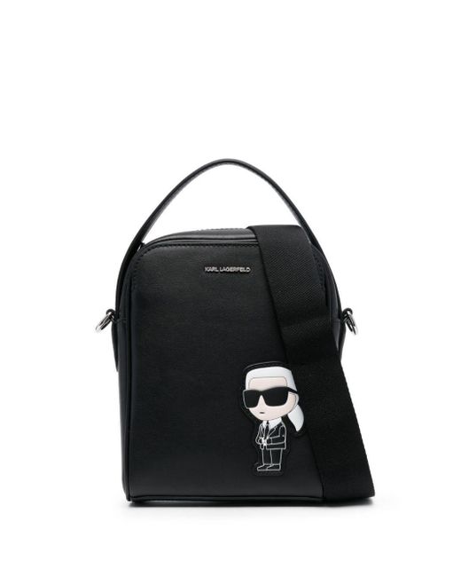 Karl Lagerfeld Black Logo-Plaque Detail Tote Bag