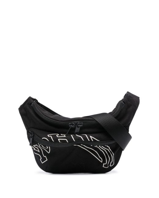 Y-3 Black Logo-Embroidered Belt Bag for men