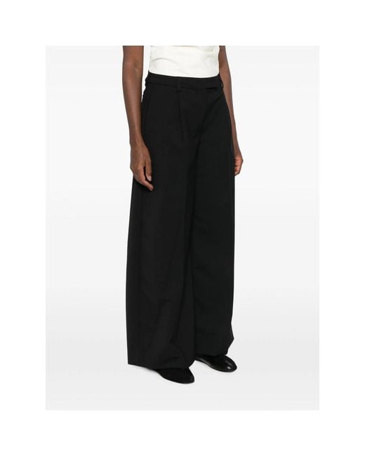 Thelatest Black Belt-Loops Palazzo Pants
