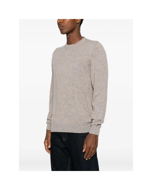 Fedeli Gray Crew-Neck Long-Sleeve Sweater for men