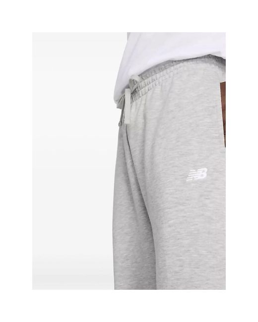 New Balance Gray Light Track Pants With Drawstring for men