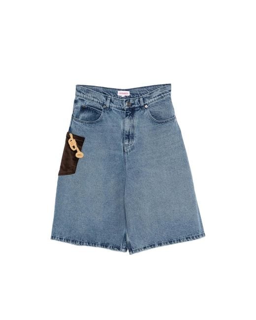Charles Jeffrey Blue Patch-Pocket Shorts for men