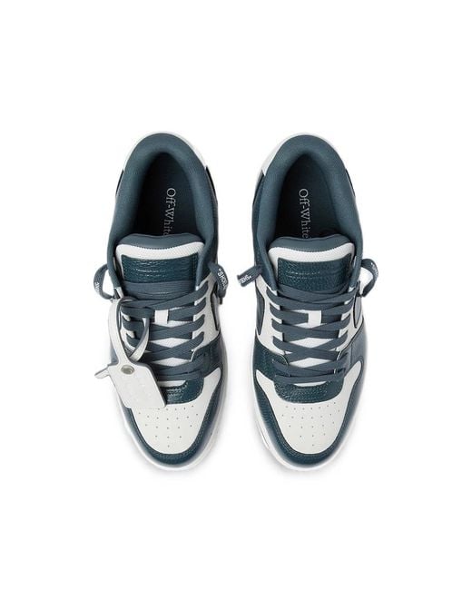 Off-White c/o Virgil Abloh Blue Leather Lace-Up Sneakers for men