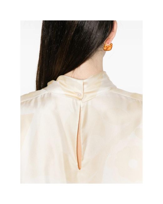 Carven Natural Patterned High-Neck Top