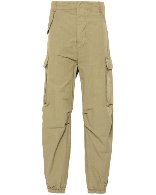 Laneus Natural Cargo-Pockets Wide-Leg Trousers for men