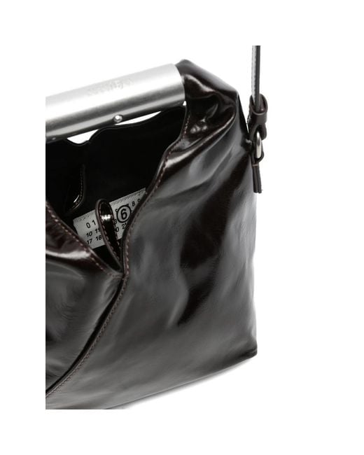MM6 by Maison Margiela Black Japanese Patent Leather Tote Bag