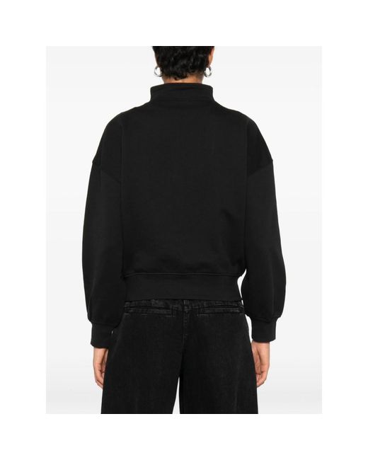 Calvin Klein Black Half-Zip Logo-Embroidered Sweater