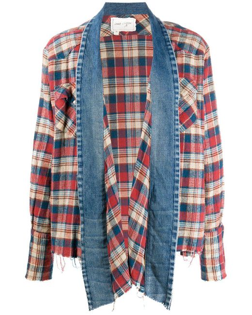 Greg Lauren Multicolor Flannel Hybrid Jacket for men