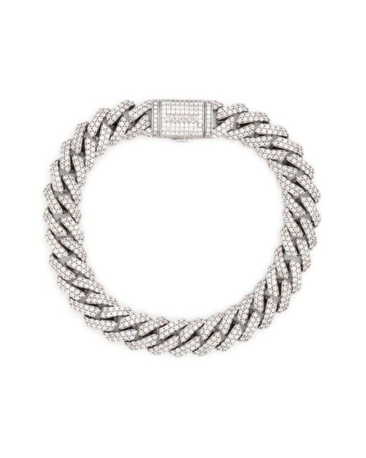 DARKAI Metallic Mini Prong Pavé Crystal Bracelet for men