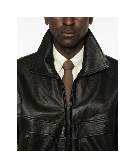 Saint Laurent Black Leather Jacket for men