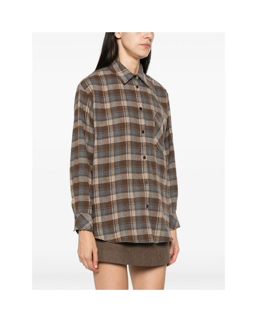 ELEH Brown Checked Chest-Pocket Shirt