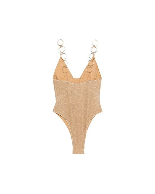 Oseree Natural One-Piece Swimsuit Lurex