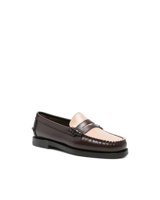 Sebago Black Two-Tone Leather Loafers