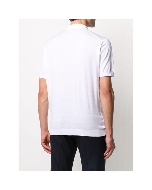 John Smedley White Adrian Polo Shirts for men
