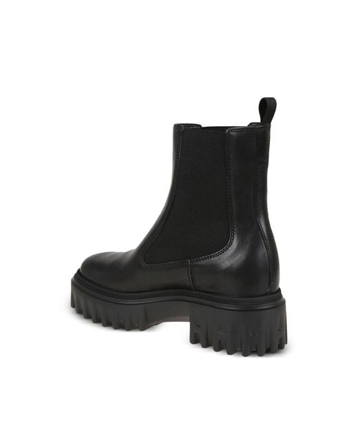 Hogan Black Elastic-Panel Platform Chelsea Boots