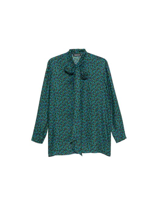 Gianluca Capannolo Green Katherine Polka-Dot Pussy-Bow Blouse