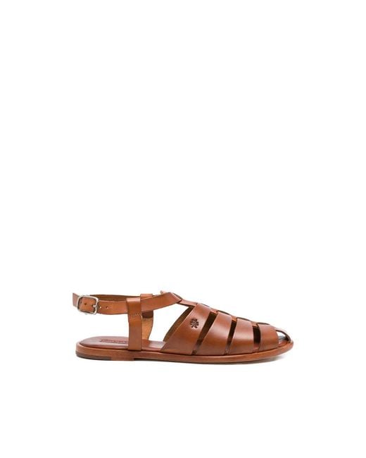 Dragon Diffusion Brown Woven Buckle-Fastening Sandals