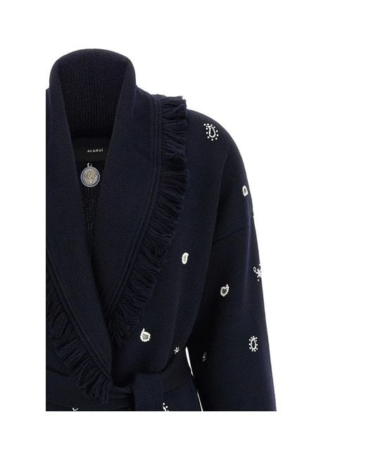 Alanui Blue Echoes Of The Bandana Cardigan