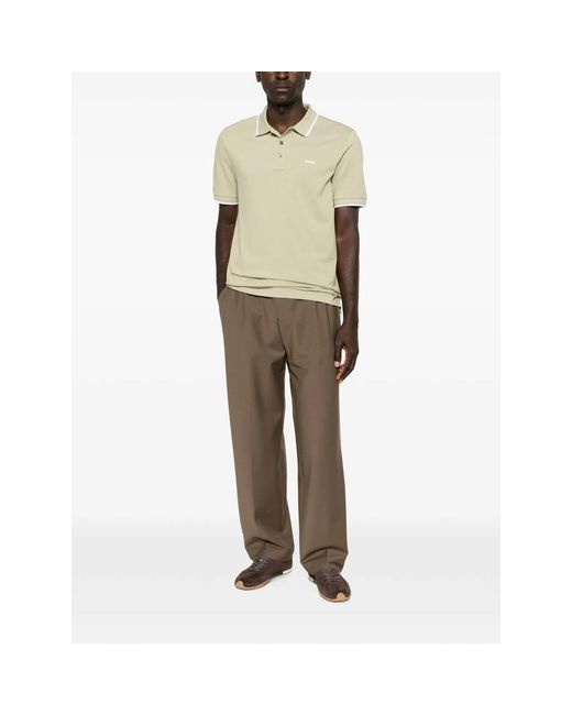 Boss Natural Parlay 190 Logo-Print Tipped Polo Shirt for men