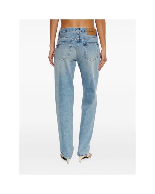 Haikure Blue Distressed Straight-Leg Jeans