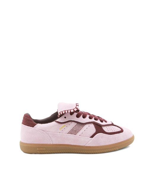 Alohas Pink Lace-Up Panelled Sneakers